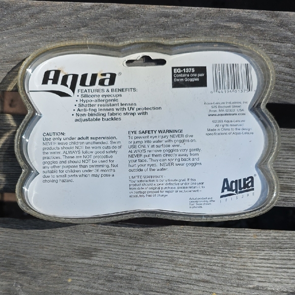 Aqua Swim Goggles with Pink and Lime Accents - Picture 2 of 2